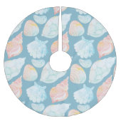 Wasserfarbe Seashell Tree Skirt Polyester Weihnachtsbaumdecke (Vorderseite)