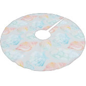 Wasserfarbe Seashell Tree Skirt Polyester Weihnachtsbaumdecke (Schrägansicht)