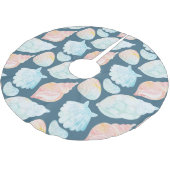 Wasserfarbe Seashell Tree Skirt Polyester Weihnachtsbaumdecke (Schrägansicht)
