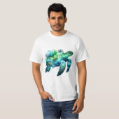 Wasserfarbe Seashell Turtle T-Shirt (Vorne ganz)