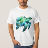 Wasserfarbe Seashell Turtle T-Shirt (Vorderseite)