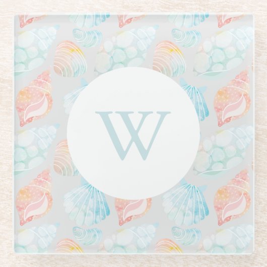 Wasserfarbe Seashell Untersetzer (Vorderseite)