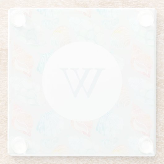 Wasserfarbe Seashell Untersetzer (Rückseite)