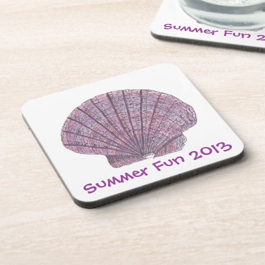 Wasserfarbe Seashell Untersetzer Set (Linke Seite)