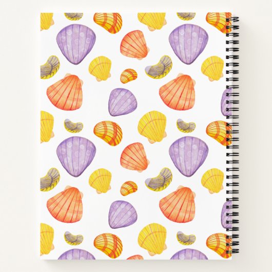 Wasserfarbe Seashells Sketchbook Notebook mit Name Notizblock (Rückseite)