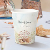 Wasserfarbe Seashells Tropical Beach Hochzeit Pappbecher