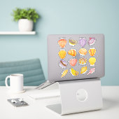 Wasserfarbe Seashells Vinyl Stickers Aufkleber (Laptop auf Schreibtisch)
