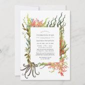 Wasserfarbe Seealgen Feier des Lebens Einladung (Vorderseite)