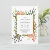 Wasserfarbe Seealgen Feier des Lebens Einladung (Stehend Vorderseite)