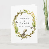 Wasserfarbe Seealgen Strand Hochzeit Programm (Vorderseite)