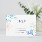 Wasserfarbe Seealgen Strand Hochzeit RSVP Karte (Stehend Vorderseite)