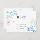 Wasserfarbe Seealgen Strand Hochzeit RSVP Karte (Vorne/Hinten)