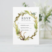 Wasserfarbe Seealgen Strand Hochzeit RSVP Karte (Stehend Vorderseite)