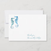 Wasserfarbe Seepferd Danke Stationery Mitteilungskarte (Vorderseite)