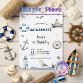 Wasserfarbe Seeschiff Ebrate Sailboat Geburtstag Einladung
