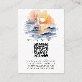 Wasserfarbe Segelboot Sonnenuntergang Seascape Hoc Begleitkarte