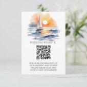 Wasserfarbe Segelboot Sonnenuntergang Seascape Hoc Begleitkarte (Stehend Vorderseite)