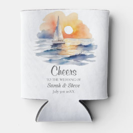 Wasserfarbe Segelboot Sonnenuntergang Seascape Hoc Dosenkühler