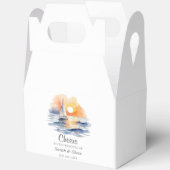 Wasserfarbe Segelboot Sonnenuntergang Seascape Hoc Geschenkschachtel (Offen)