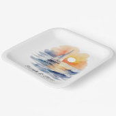 Wasserfarbe Segelboot Sonnenuntergang Seascape Hoc Pappteller (Gewinkelt)