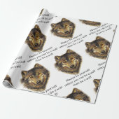 Wasserfarbe sei immer du selbst ein Wolf-Tier-Art Geschenkpapier (Ungerollt)