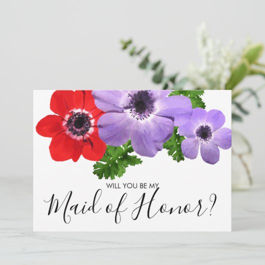 Wasserfarbe sei meine Trauzeugin Bridesmaid Card Einladung (Stehend Vorderseite)