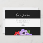 Wasserfarbe sei meine Trauzeugin Bridesmaid Card Einladung (Rückseite)