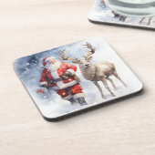 Wasserfarbe Set Santa Untersetzer (Linke Seite)