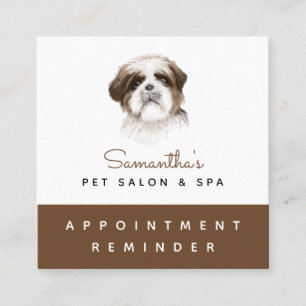 Wasserfarbe Shih Tzu Dog Erinnerung für Haustiere Quadratische Visitenkarte
