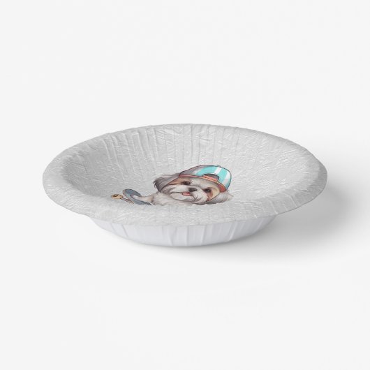 Wasserfarbe Shih Tzu Papier Bowl Pappteller (Gewinkelt)