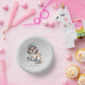 Wasserfarbe Shih Tzu Papier Bowl Pappteller (Party)