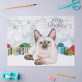 Wasserfarbe Siamese Kitten Weihnachten Seidenpapier (Basteln)
