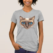 Wasserfarbe Siamische Katze T-Shirt (Vorderseite)