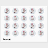 Wasserfarbe Siberischer Husky-Sticker Runder Aufkleber (Blatt)