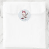 Wasserfarbe Siberischer Husky-Sticker Runder Aufkleber (Tasche)