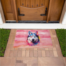 Wasserfarbe Sibirische Husky Farben Kunst