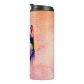 Wasserfarbe Sibirische Husky Farben Kunst Thermosbecher (Nach rechts gedreht)