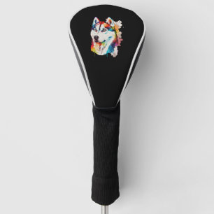 Wasserfarbe Sibirischer Husky farbiger Husky Hund  Golf Headcover
