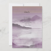 Wasserfarbe Sicke Berge Rosa Hochzeit Einladung (Rückseite)