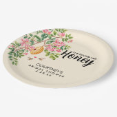 Wasserfarbe Sie fand ihre Honig-Junggesellinnenabs Pappteller (Schrägansicht)