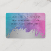 Wasserfarbe / Silber gebürstet Visitenkarte (Rückseite)