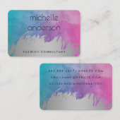 Wasserfarbe / Silber gebürstet Visitenkarte (Vorne/Hinten)