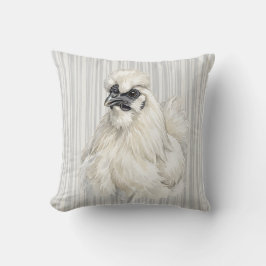 Wasserfarbe Silkie-Huhn Bauernhof-Tier Kissenbezug Kissen