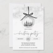 Wasserfarbe Silver Gray Ornament Weihnachtszeit Pa Einladung (Vorderseite)