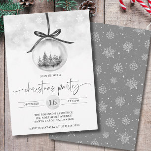 Wasserfarbe Silver Gray Ornament Weihnachtszeit Pa Einladung