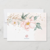 Wasserfarbe Single Petal Rose Bridal Brunch Einladung (Rückseite)