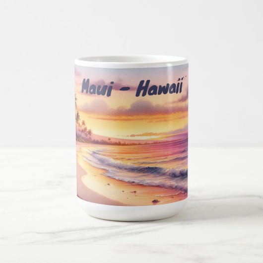 Wasserfarbe Sketch Maui Hawaii farbenfroh | Kaffeetasse (Mittel)