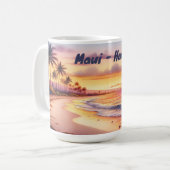Wasserfarbe Sketch Maui Hawaii farbenfroh | Kaffeetasse (Vorderseite Links)