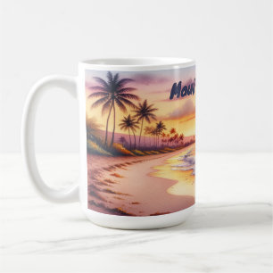 Wasserfarbe Sketch Maui Hawaii farbenfroh   Kaffeetasse