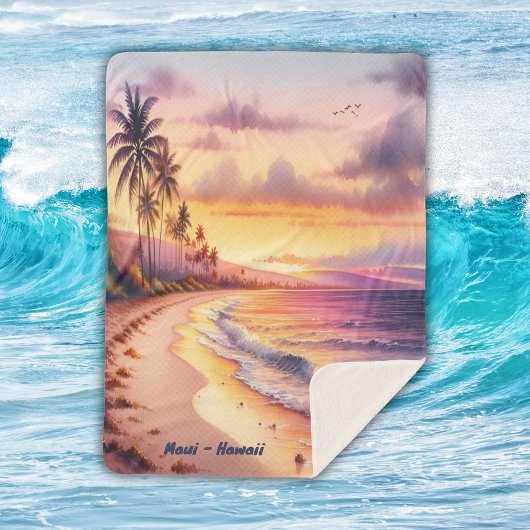 Wasserfarbe Sketch Maui Hawaii farbenfroh | Sherpadecke